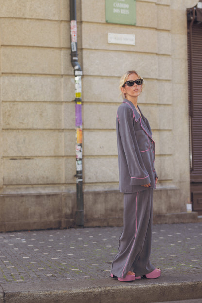 Snygga Byxor Dam Hög Midja Viskos med Fickor-6