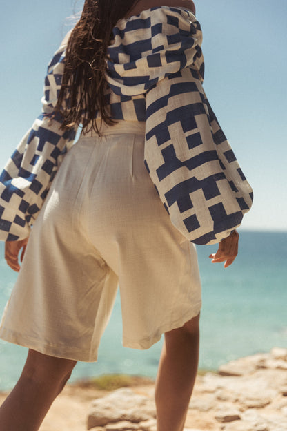 Dam Topp Elegant Design Viskos Linne Festtoppar-6