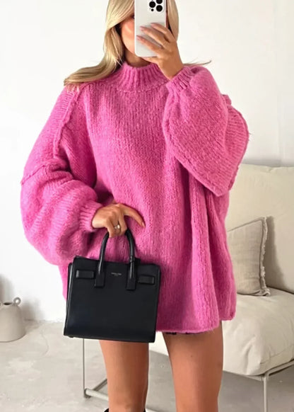 Kvinnor Tröja Halv Turtleneck Långärmad Polyester-5