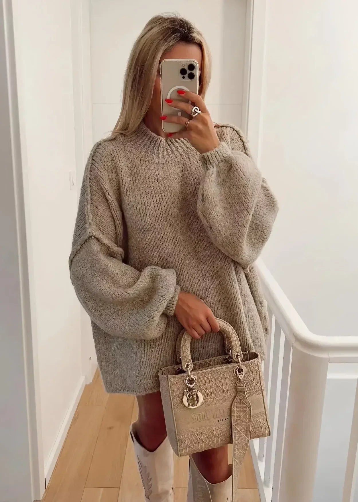 Kvinnor Tröja Halv Turtleneck Långärmad Polyester-4