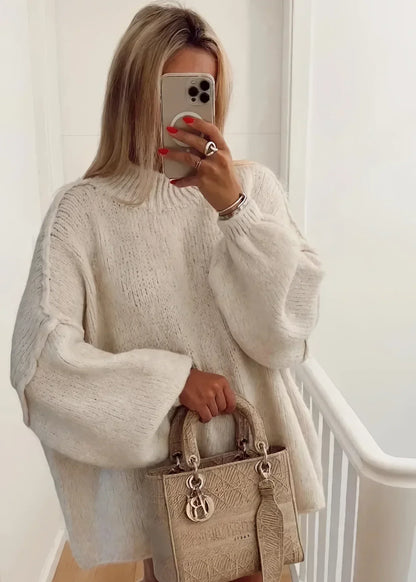 Kvinnor Tröja Halv Turtleneck Långärmad Polyester-3