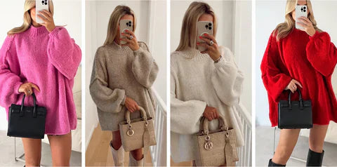 Kvinnor Tröja Halv Turtleneck Långärmad Polyester-2