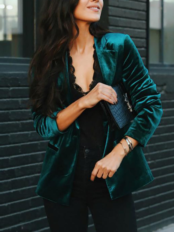 Kvinnors Blazer Elegant Velour-4
