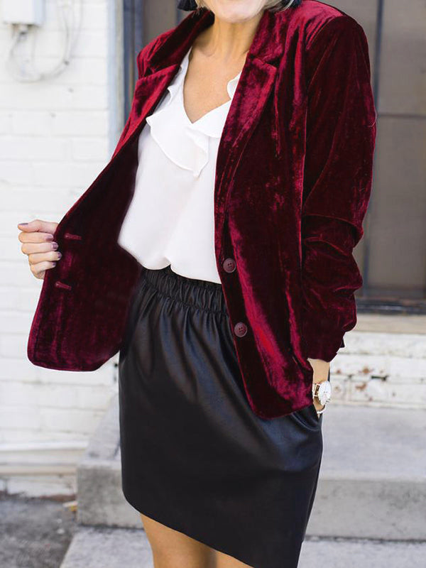Kvinnors Blazer Elegant Velour-3