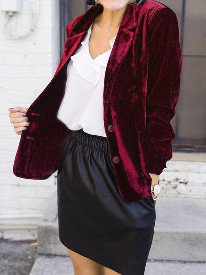 Kvinnors Blazer Elegant Velour-3