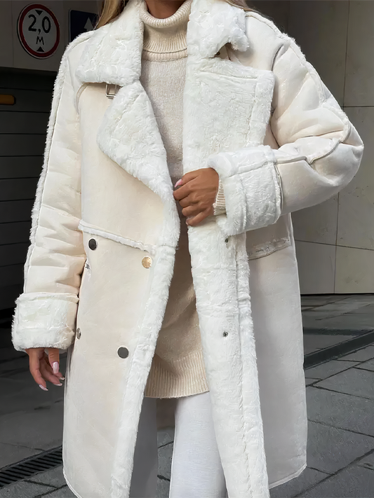 Vindtät Teddyjacka för Damer i Bomull och Polyester – Elegant och Bekväm Jacka för Kalla Dagar 1