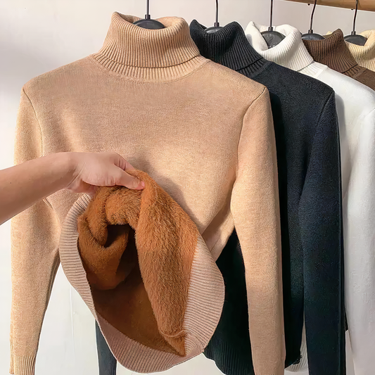 Herr Turtleneck Tröja Sammet Fodrad 1