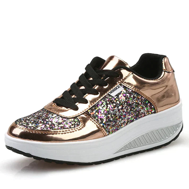 Herrskor Metallic Läder Glitter Halkfri Sula Komfortabel Passform 9