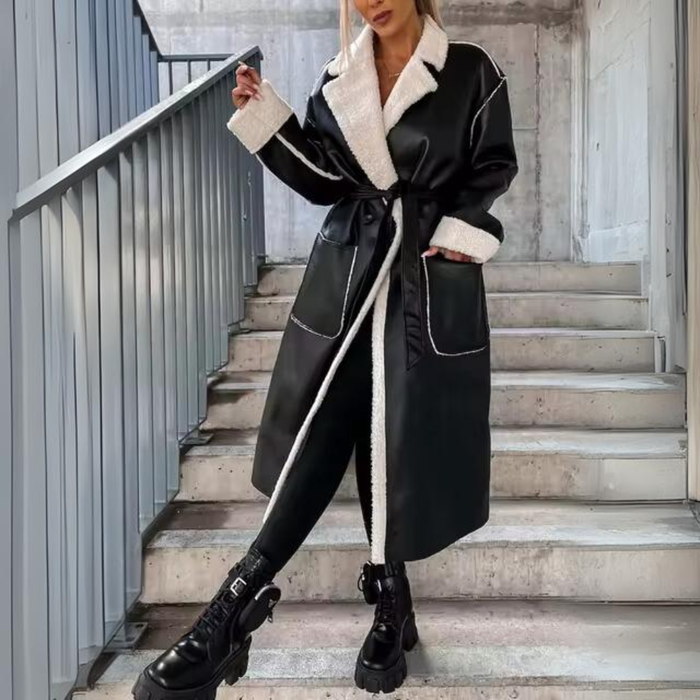 Variant image for Dam Vinterklänning Rund Hals Mjuk Naturfiber Figurnära Passform-5