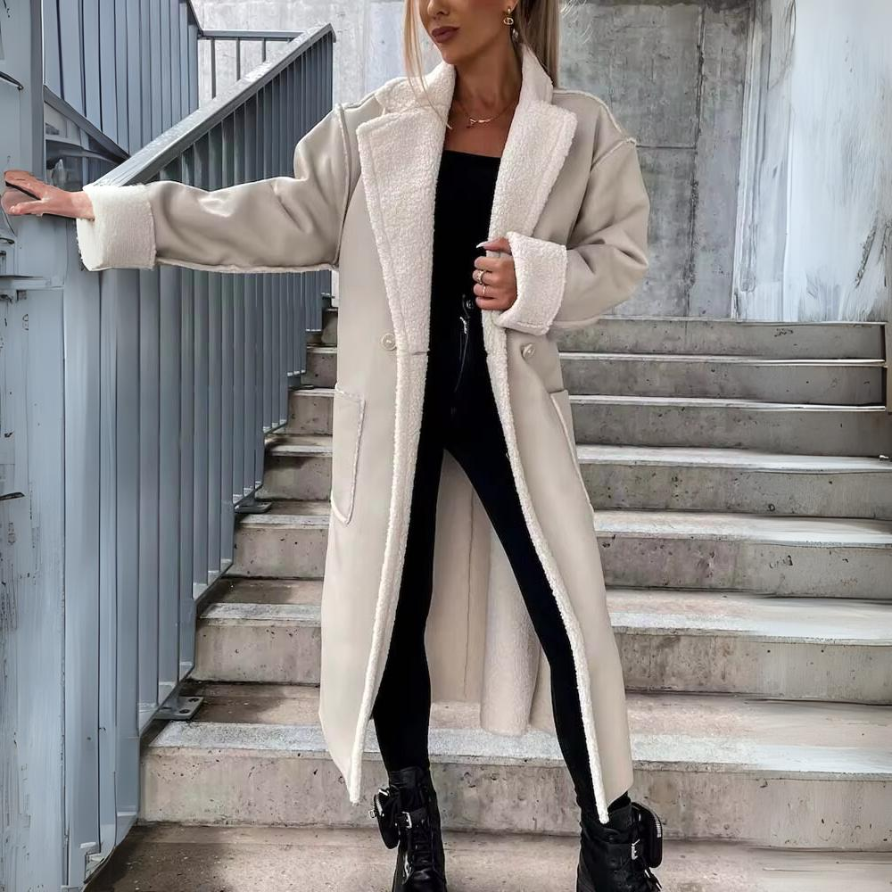 Dam Vinterklänning Rund Hals Mjuk Naturfiber Figurnära Passform-2