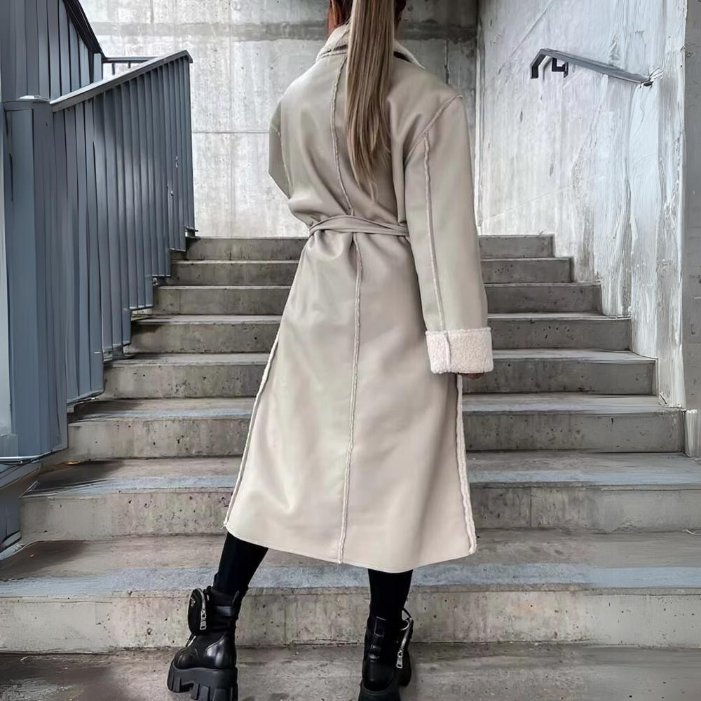 Dam Vinterklänning Rund Hals Mjuk Naturfiber Figurnära Passform-4