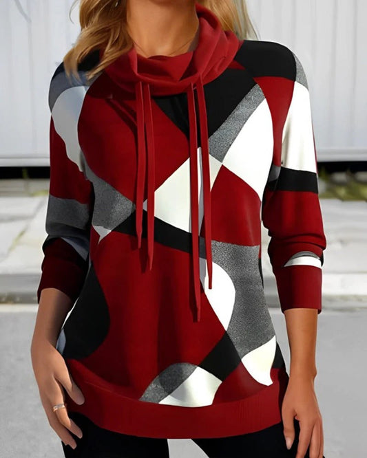 Kvinnors Hoodie Luvtröja Löst Snitt Mjukt Tyg-1