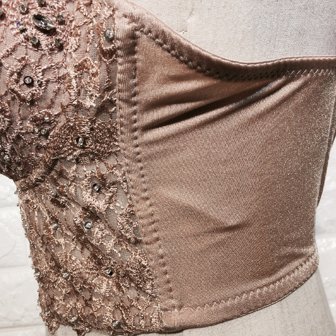 Dam Bustier Geometriskt Mönster Justerbara Remmar Polyester Spandex 3