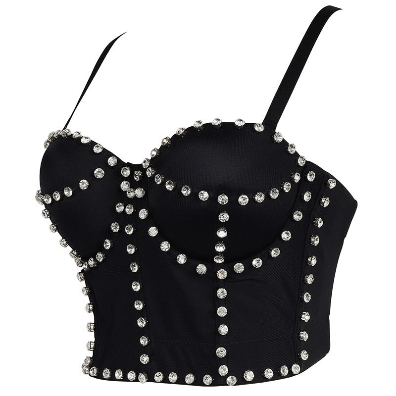 Dam Bustier med Pärlapplikation Justerbar Polyester-2