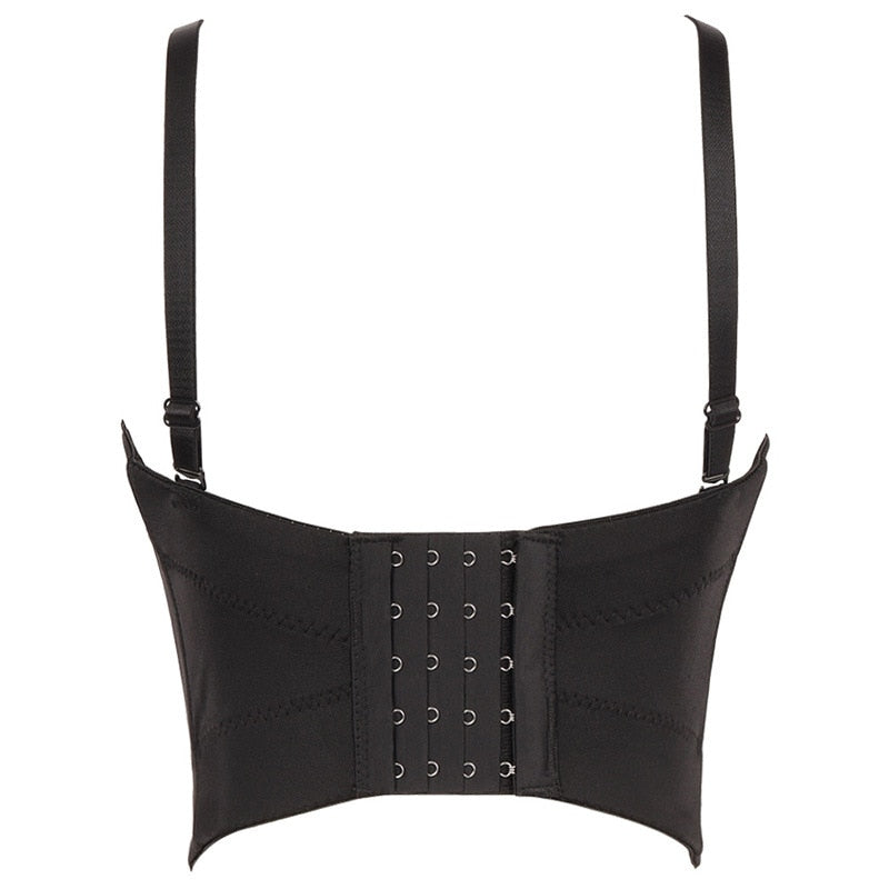 Dam Bustier med Pärlapplikation Justerbar Polyester-3