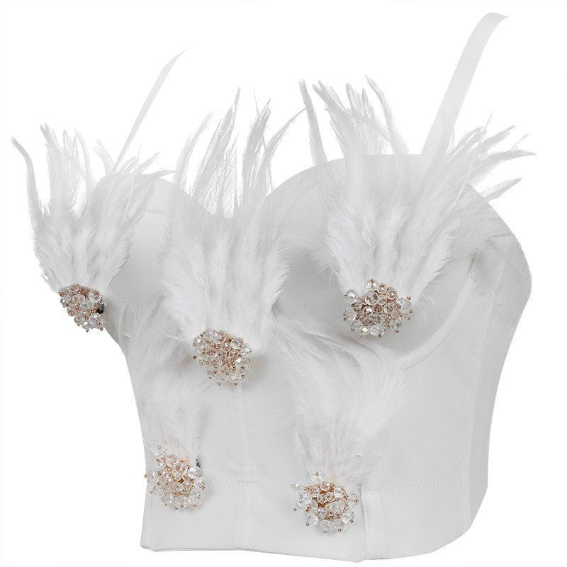 Dam Bustier Justerbar Polyester Nylon med Dekorationer-4