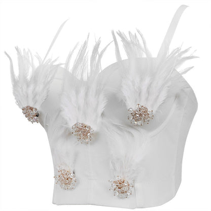 Dam Bustier Justerbar Polyester Nylon med Dekorationer-4