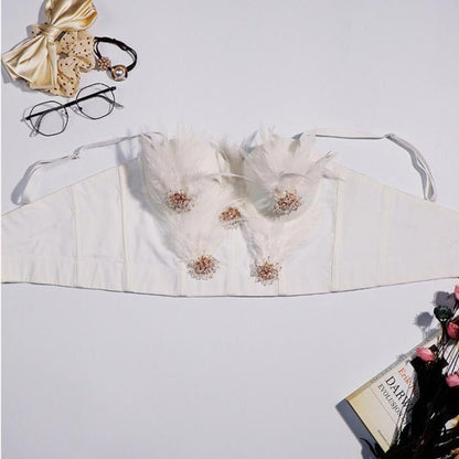 Dam Bustier Justerbar Polyester Nylon med Dekorationer-3