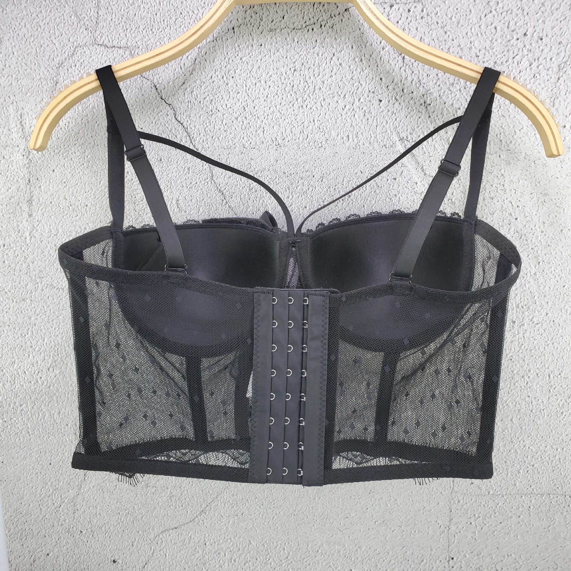 Dam Bustier Transparent med Bälte och Topp Detaljer Polyester Nylon-3