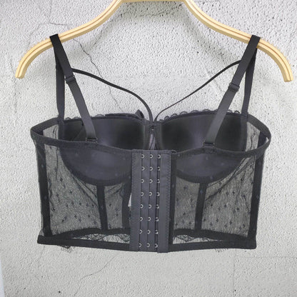 Dam Bustier Transparent med Bälte och Topp Detaljer Polyester Nylon-3