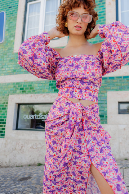 Dam Festtoppar med Ballongärmar i Viskos-2