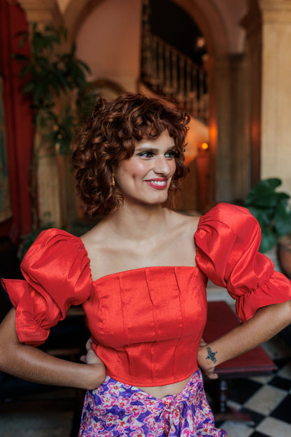 Dam Top Romantisk Form Stretchig Polyester Polyamid Elastan-1