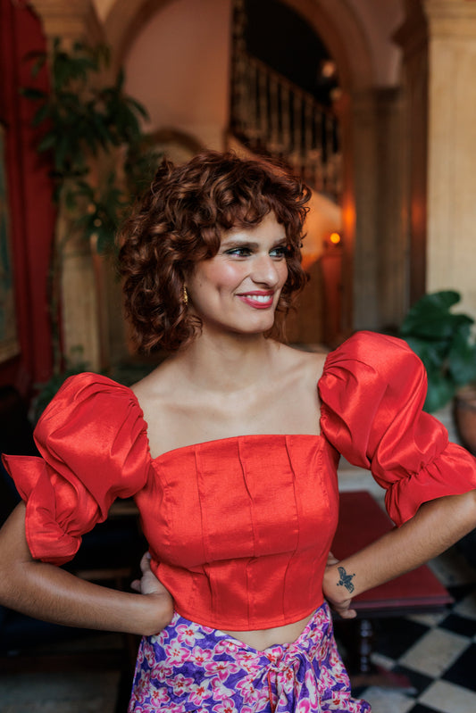 Dam Top Romantisk Form Stretchig Polyester Polyamid Elastan-1