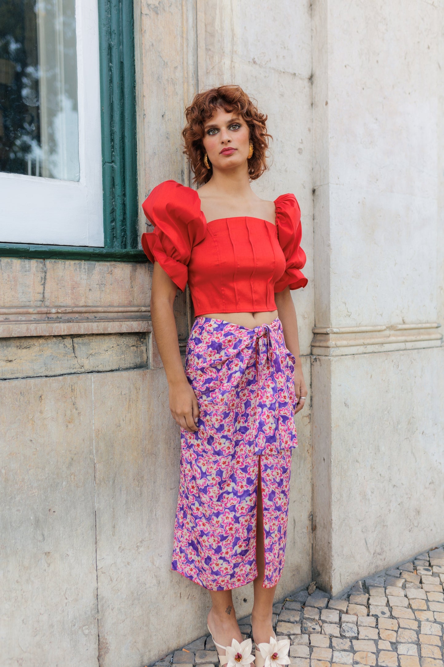 Dam Top Romantisk Form Stretchig Polyester Polyamid Elastan-3