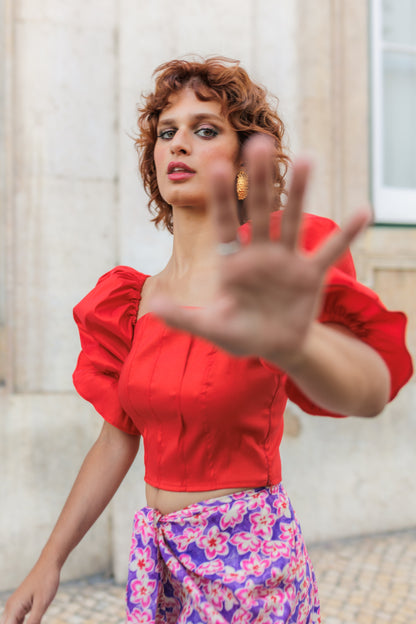 Dam Top Romantisk Form Stretchig Polyester Polyamid Elastan-6