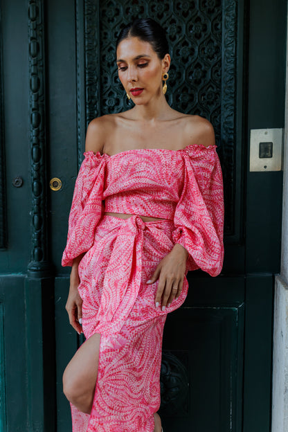 Dam Midi Kjol Knut 100% Viskos Elegant Stil Modern Silhuett-5