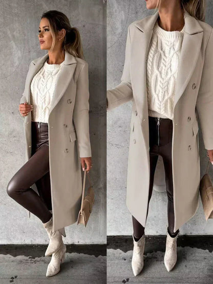 Lång Vinterjacka Dam Isolerad Chic Design Högkvalitativt Tyg-3