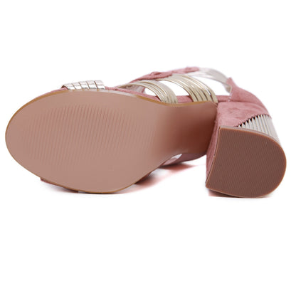 Kvinnors Gladiatorsandaler Hög Klack Bomull med Korkdetaljer-6