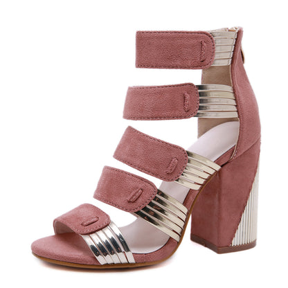 Kvinnors Gladiatorsandaler Hög Klack Bomull med Korkdetaljer-2