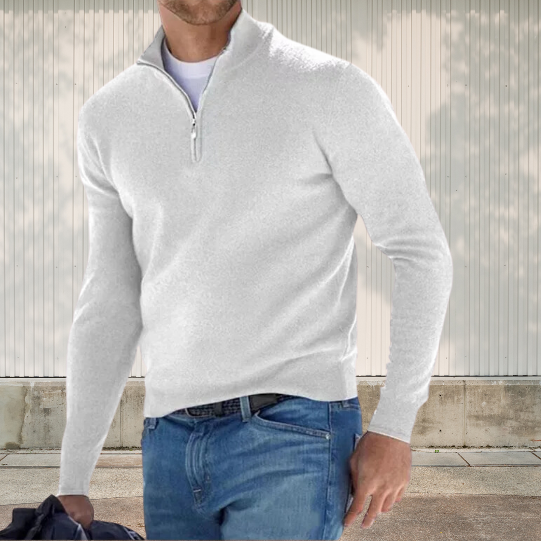 Herren-Pullover, Half-Zip, weiches Fleece, für Komfort und Stil-4