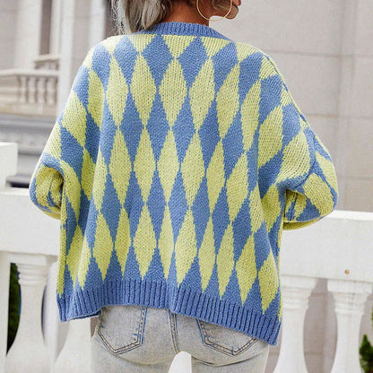 Kardigan Dam Lång Kofta Avslappnad 100% Akryl-2