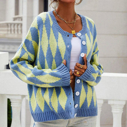 Kardigan Dam Lång Kofta Avslappnad 100% Akryl-1