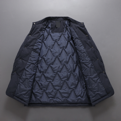 Herrjacka Quiltad Vinter i Ny Ull med Klassisk Design-2