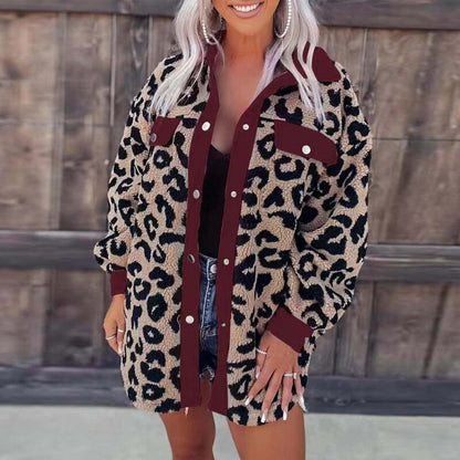 Variant image for Dam Kappa Leopardtryck Mjuk Polyester Lång Design-26