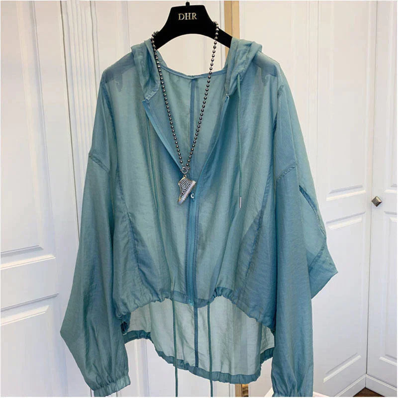 Damjacka Transparent Elegant Bomullspolyesterblandning-4