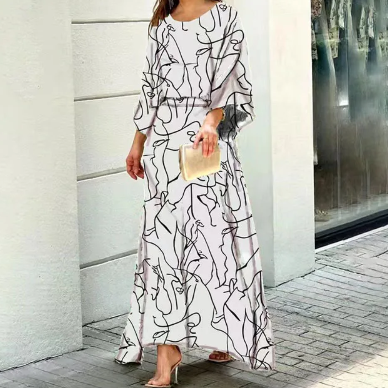 Fina Dam Klänningar Elegant Lätt Material-4