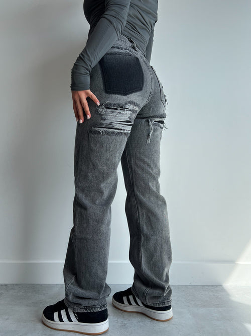 Kvinnor Hög Midja Rak Snitt Jeans Hållbar Bomullsmix-1