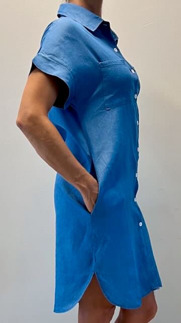 Kvinnors Blusklänning Kortärmad Löst Fit Högkvalitativt Tyg-3