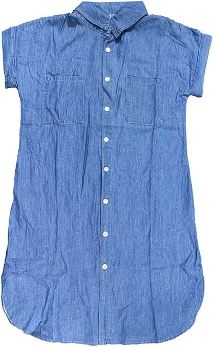 Kvinnors Blusklänning Kortärmad Löst Fit Högkvalitativt Tyg-5