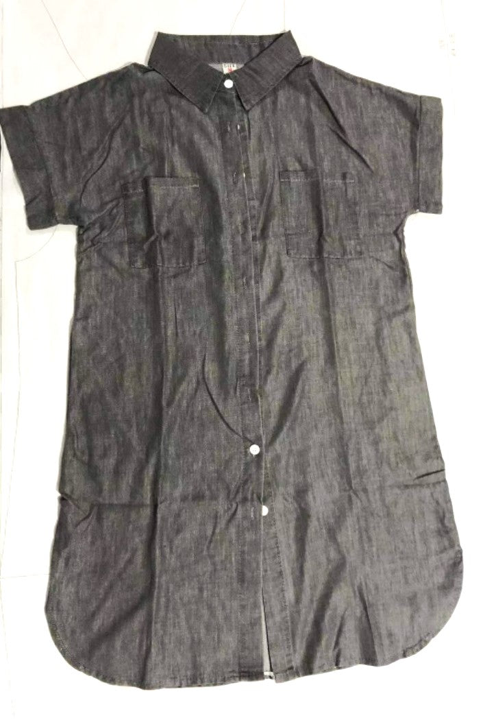 Variant image for Kvinnors Blusklänning Kortärmad Löst Fit Högkvalitativt Tyg-6