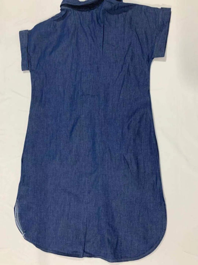 Kvinnors Blusklänning Kortärmad Löst Fit Högkvalitativt Tyg-6