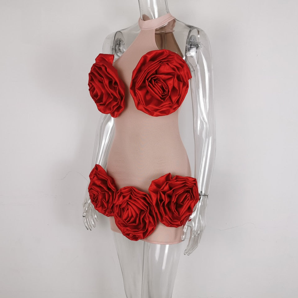 Kvinnors Miniklänning Blommig Polyester Ärmlös Etuikjol-5