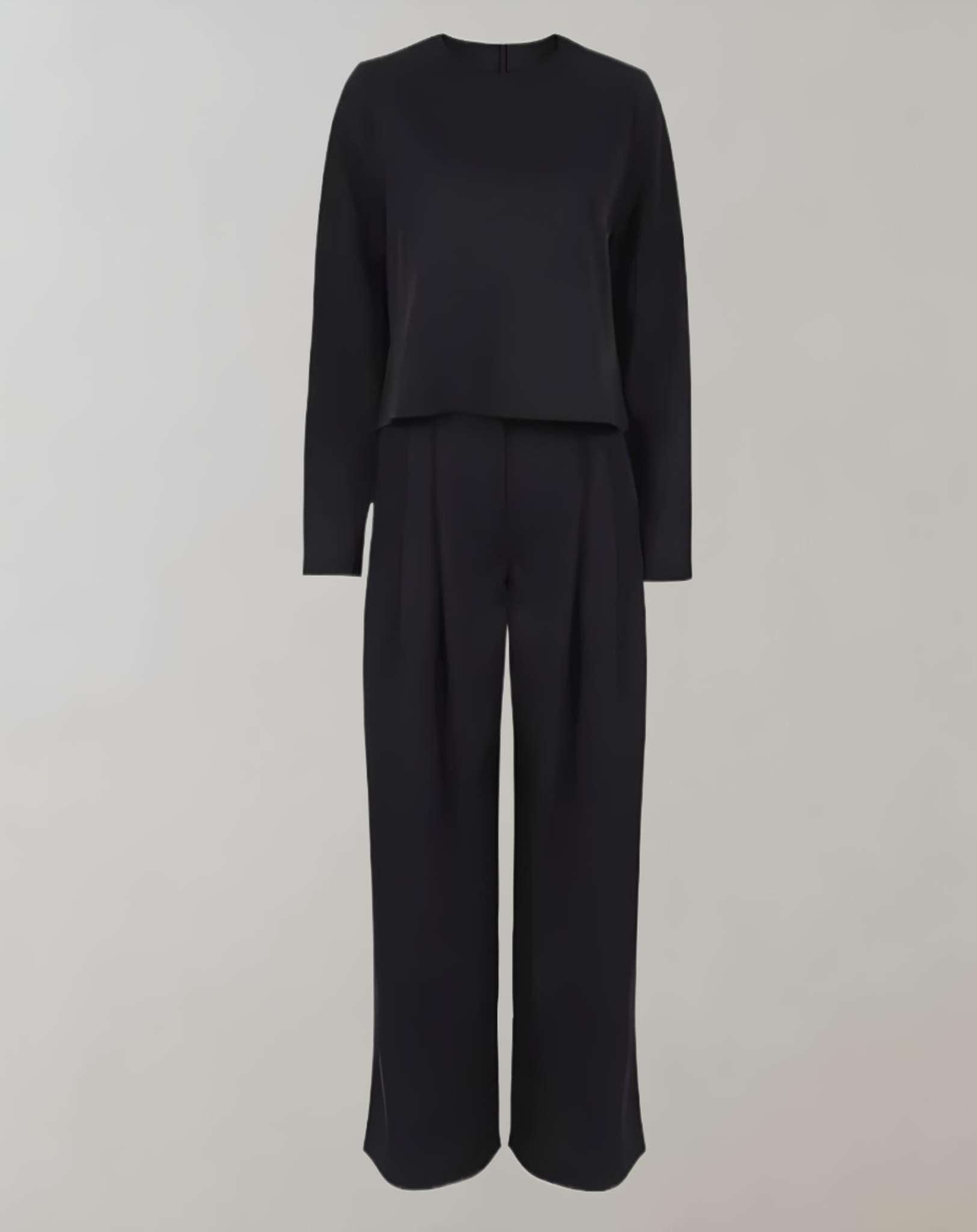 Kvinnors Byxor Hög Midja Breda Ben Andningsbart Tyg 2