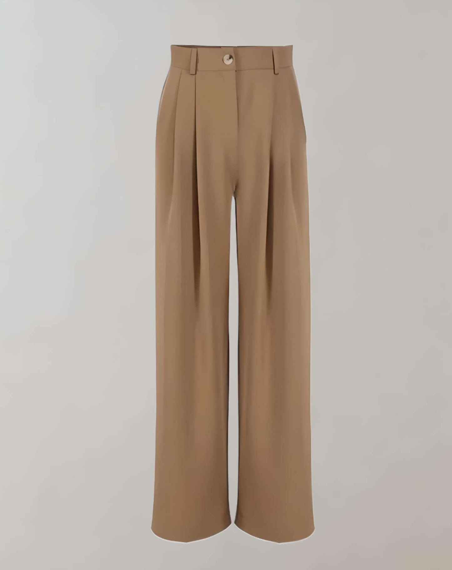 Kvinnors Byxor Hög Midja Breda Ben Andningsbart Tyg 10