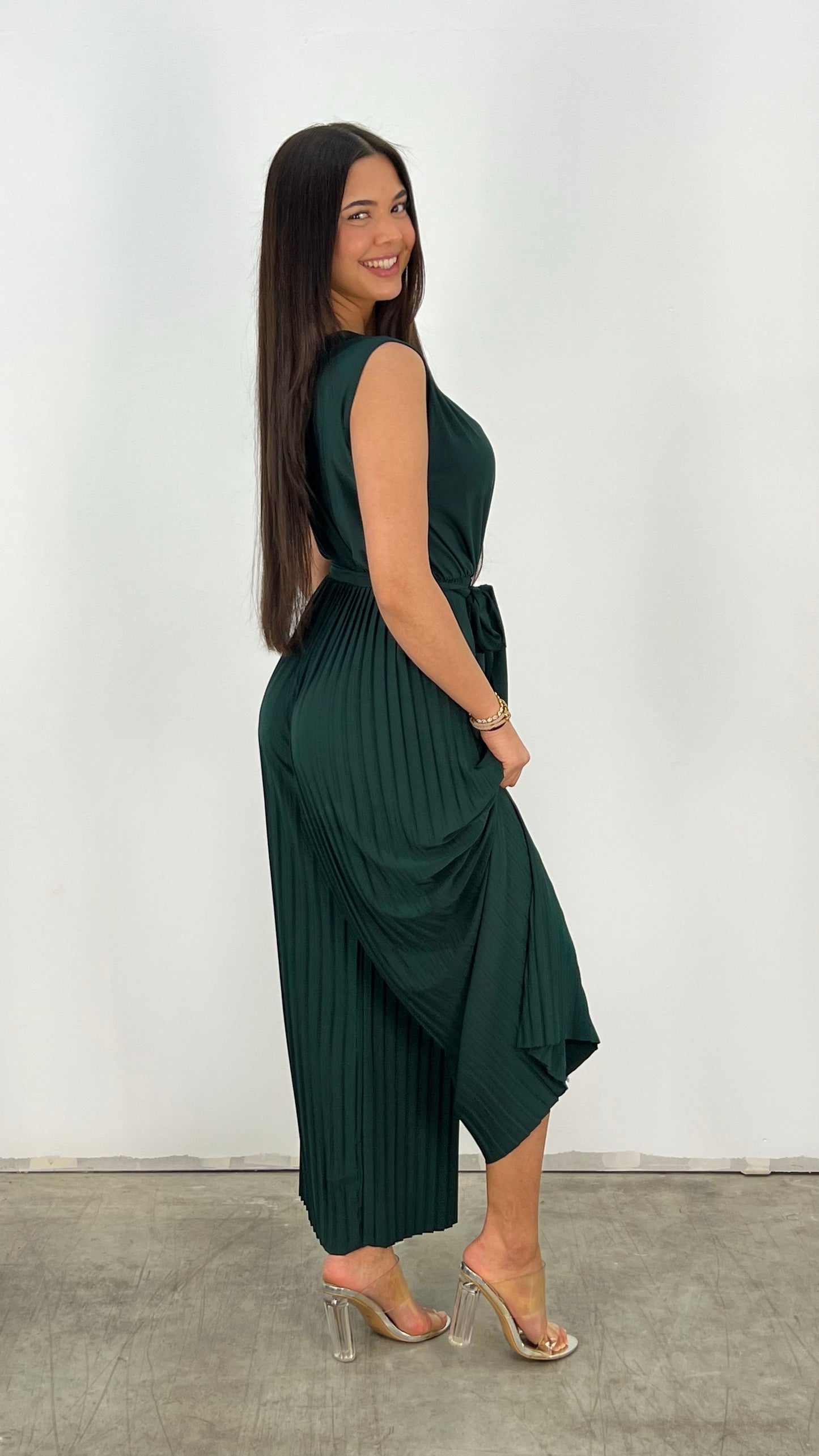 Ärmlös Byxdress för Kvinnor, Bred Benstil i Polyester och Elastan – Elegant och Bekväm Outfit 6