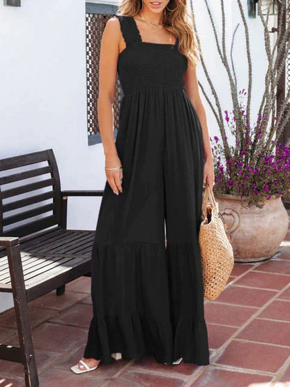 Variant image for Dam Jumpsuit Hög Midja Fyrkantig Halsringning Monokrom Högkvalitativt Tyg-1